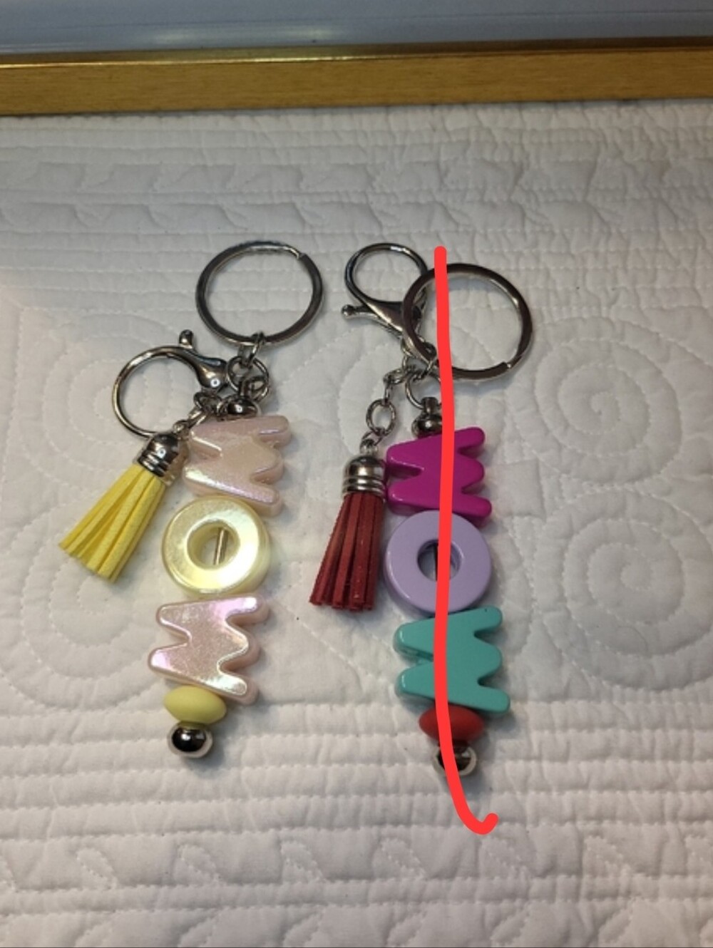 Handcrafted MOM Beaded Keychain/bag Charm-BUYER'S CHOICE NWT - Picture 4 of 4